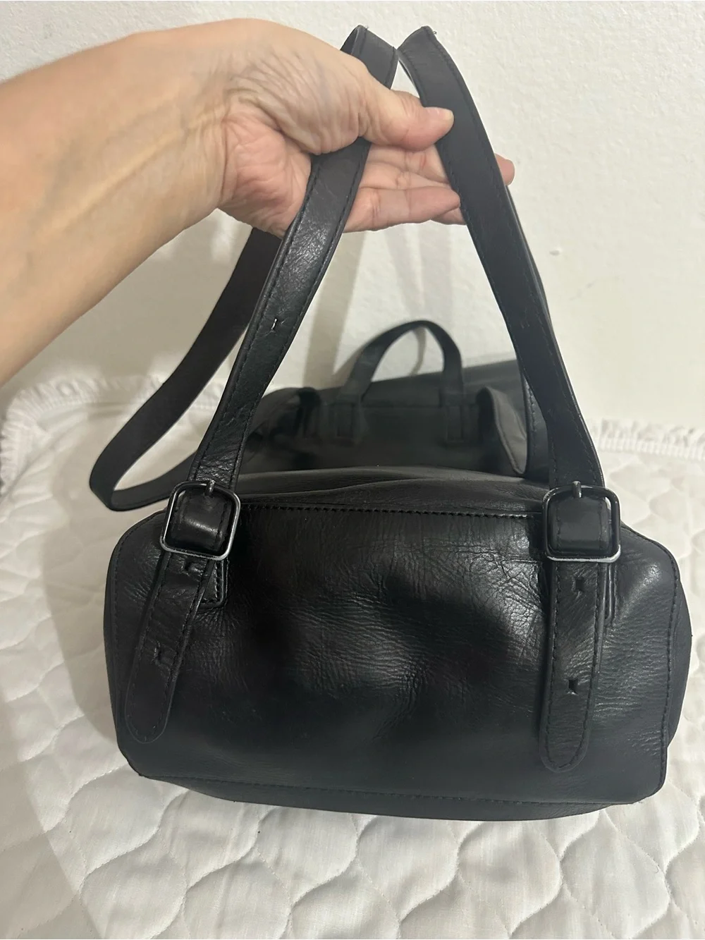 Loeffler Randall Black Leather Backpack with Top Handle